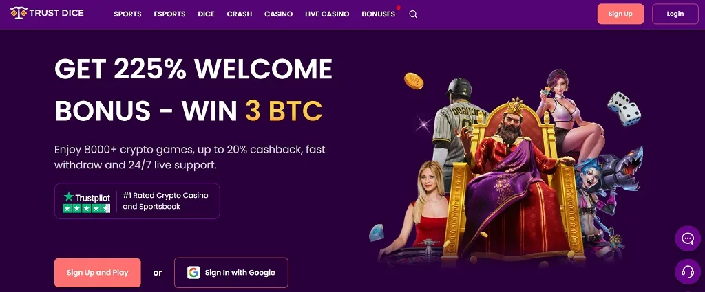 Casino de criptomonedas en línea TrustDice